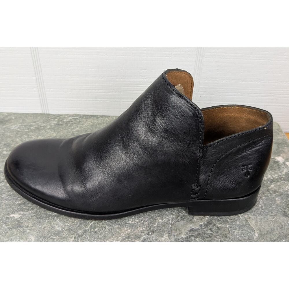Frye Elyssa Shootie Black 7M Style 3470236 Leather Pull On Booties Ankle Boots - Picture 8 of 14